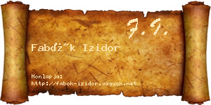 Fabók Izidor névjegykártya